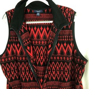 Chaps, 2X, Men’s Sweater Vest, Aztec Fleece Lined